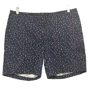 Talbots Women’s Relaxed Chino Shorts Navy Star Print Size 16 NWOT 7” Inseam